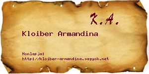 Kloiber Armandina névjegykártya